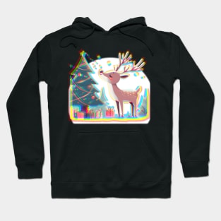 Trippy Christmas- Reindeer Enjoying Their Christmas Tree Hoodie